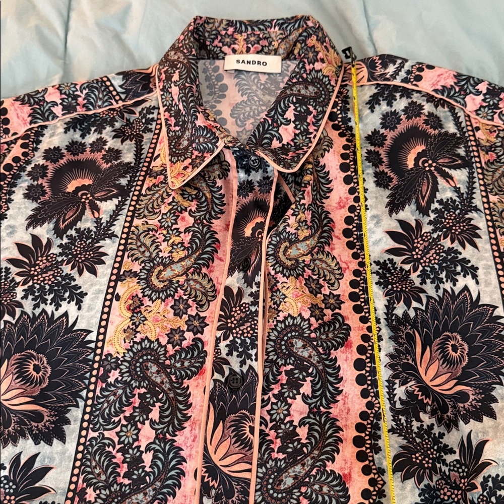 Sandro Pink and Black Floral Blouse - Picture 11 of 11